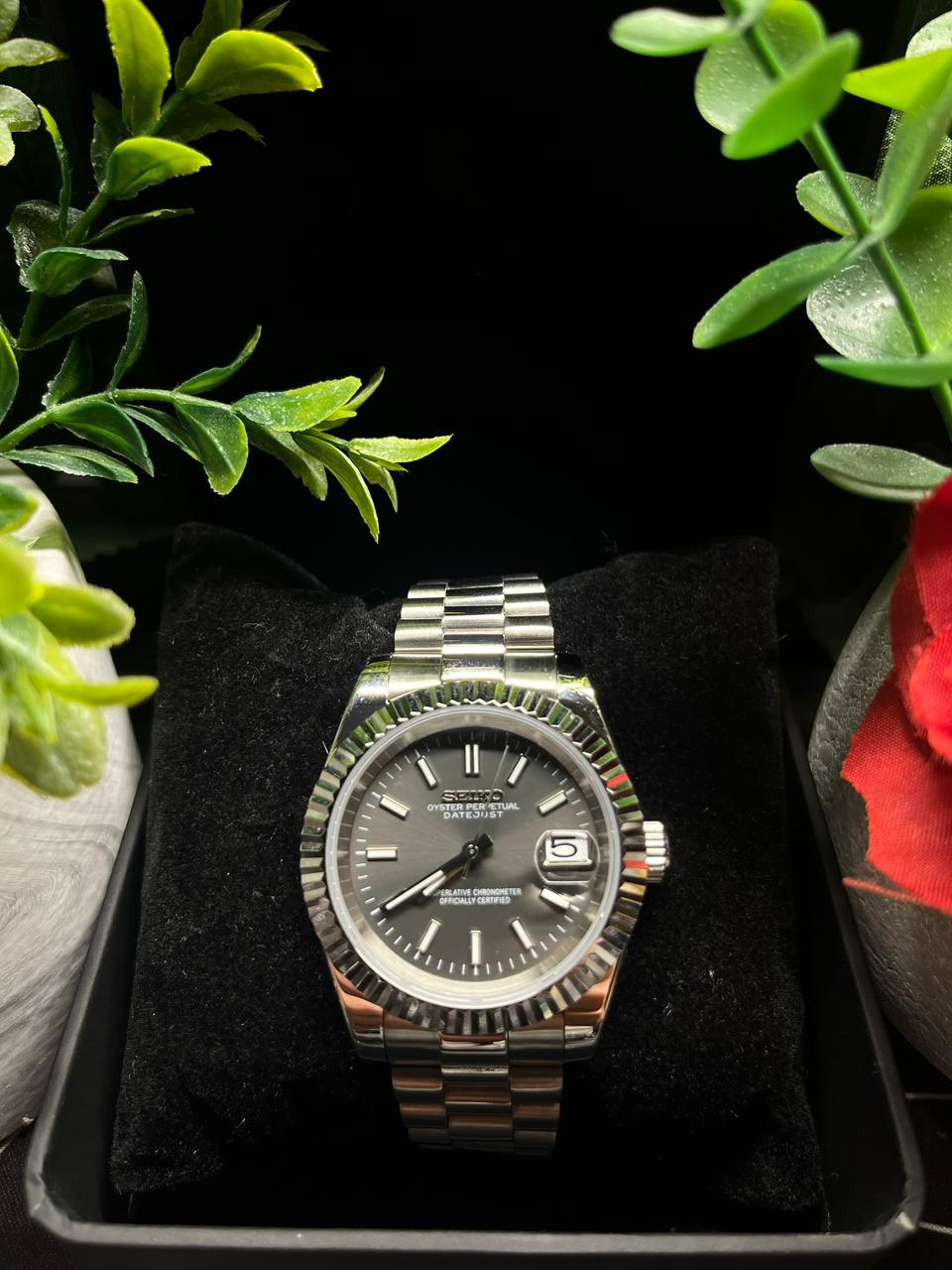 Seiko Mod Datejust Grey Sunburst (Presidential)