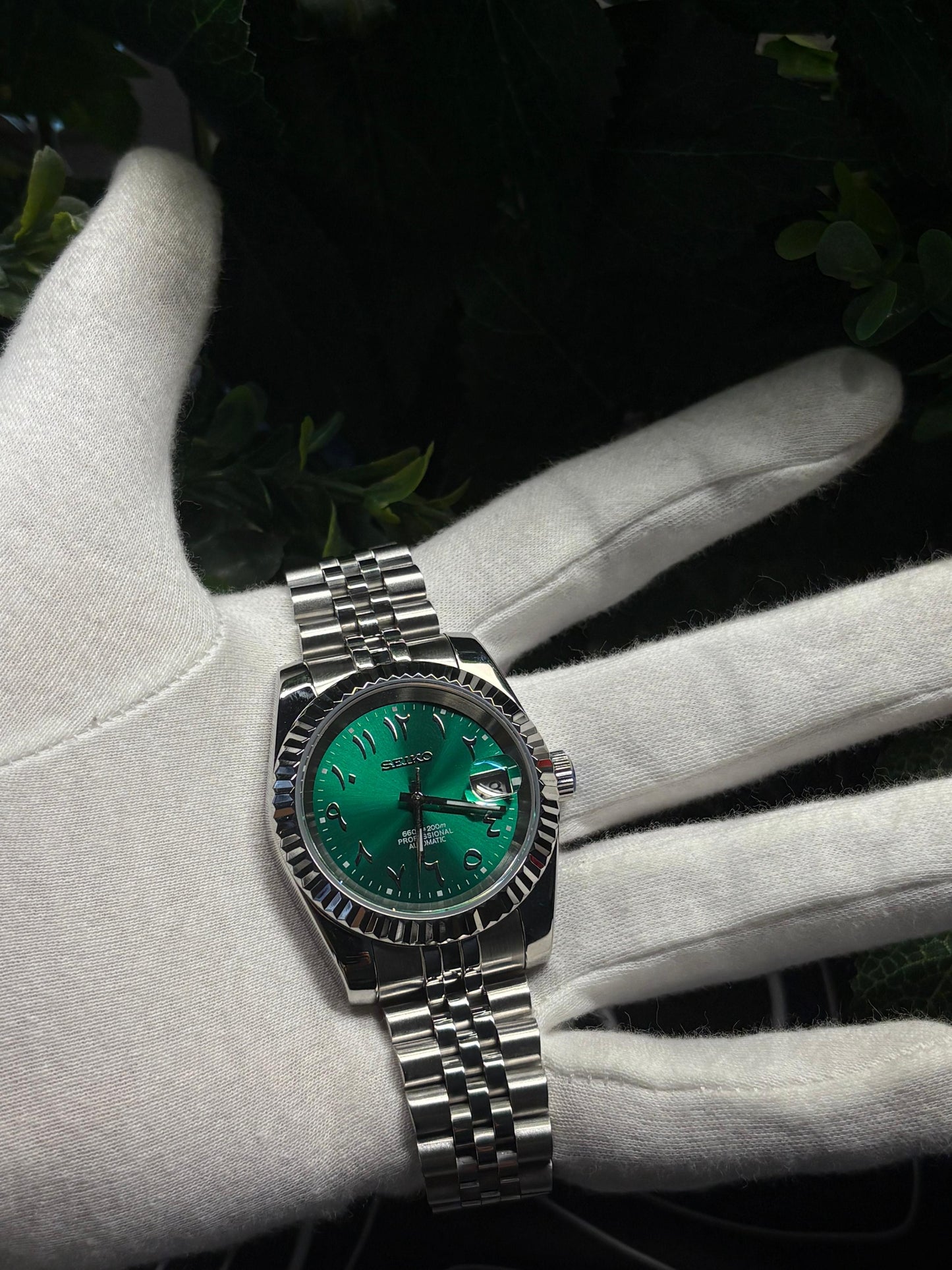 Seiko Mod Datejust Green Arabic