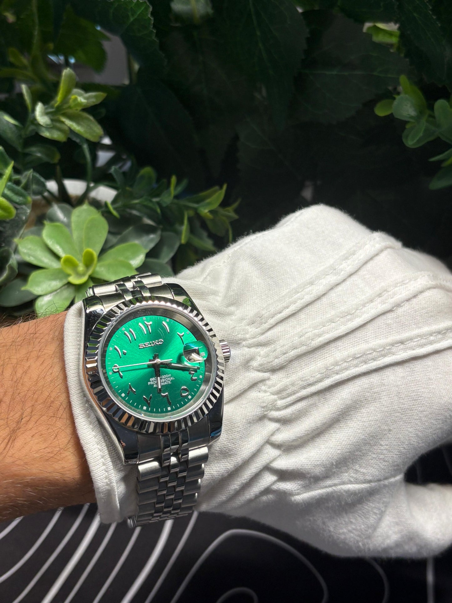 Seiko Mod Datejust Green Arabic