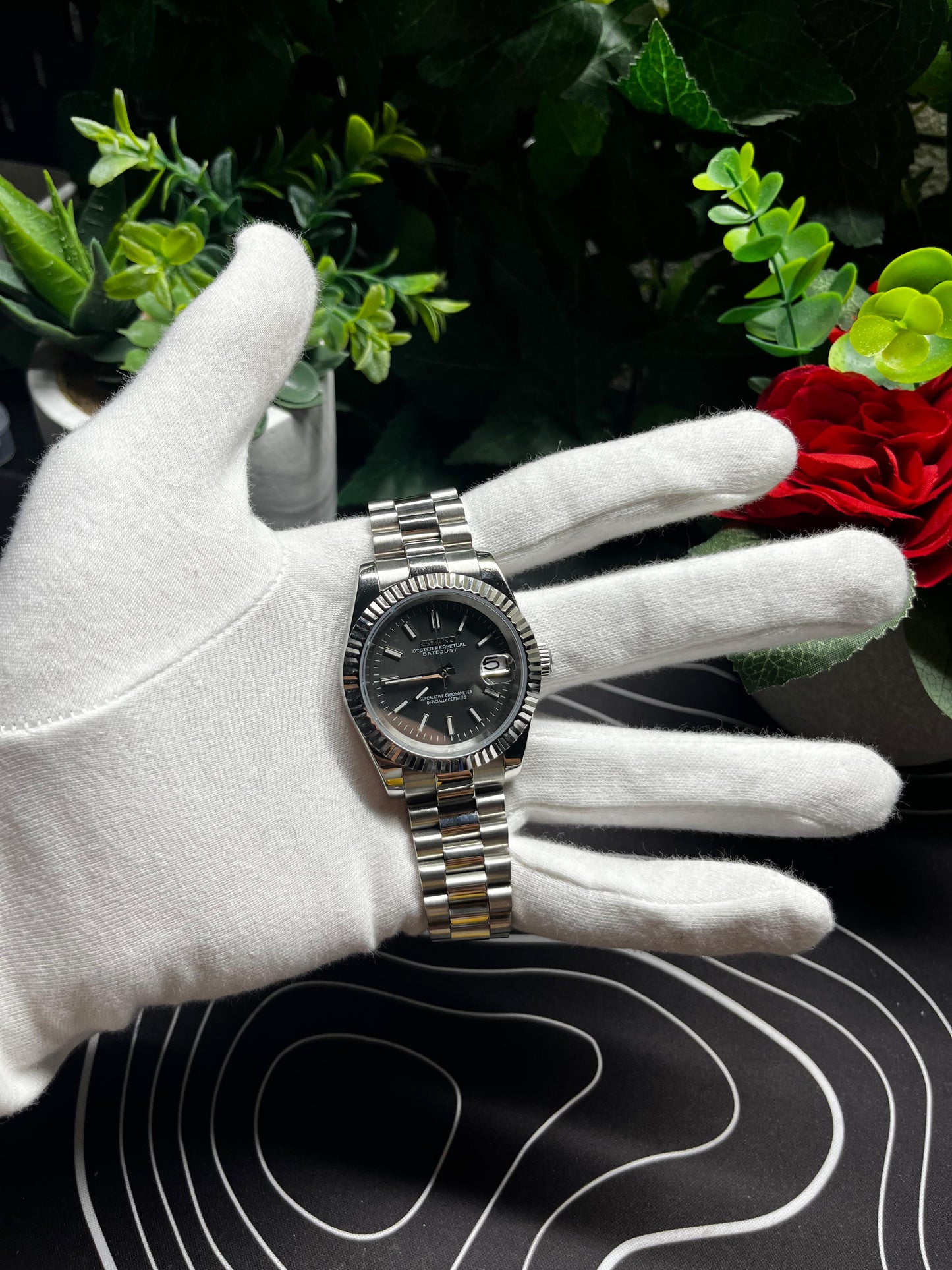 Seiko Mod Datejust Grey Sunburst (Presidential)