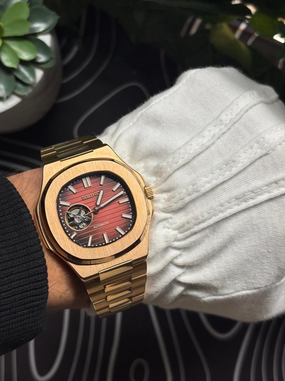 Seiko Mod Nautilus (Open Heart) Rose Gold