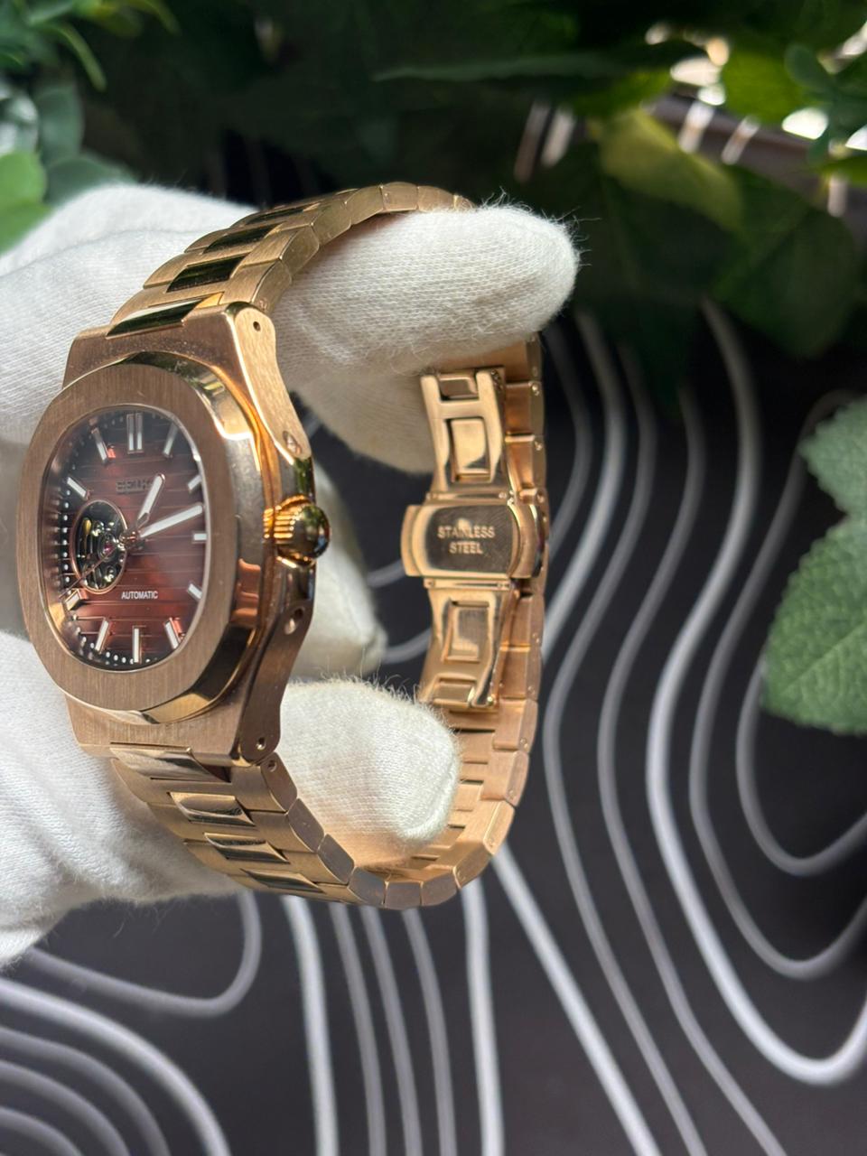 Seiko Mod Nautilus (Open Heart) Rose Gold
