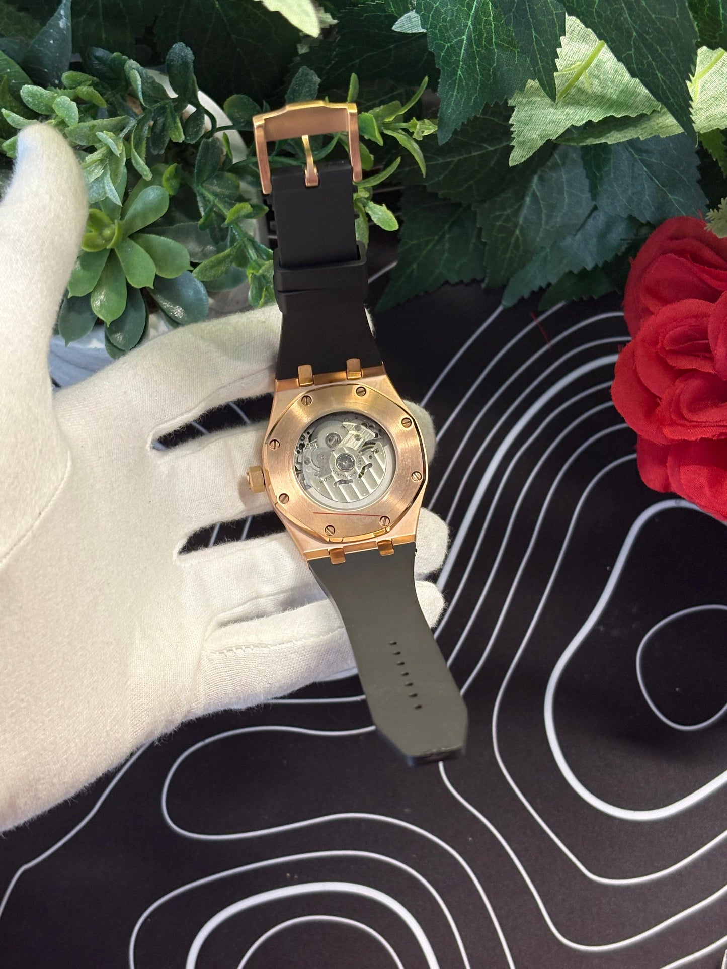 Seiko Mod Royal Oak Skeleton Rose Gold