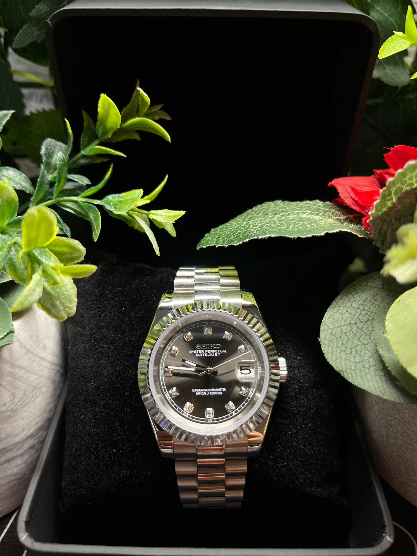 Seiko Mod Datejust Gem Black