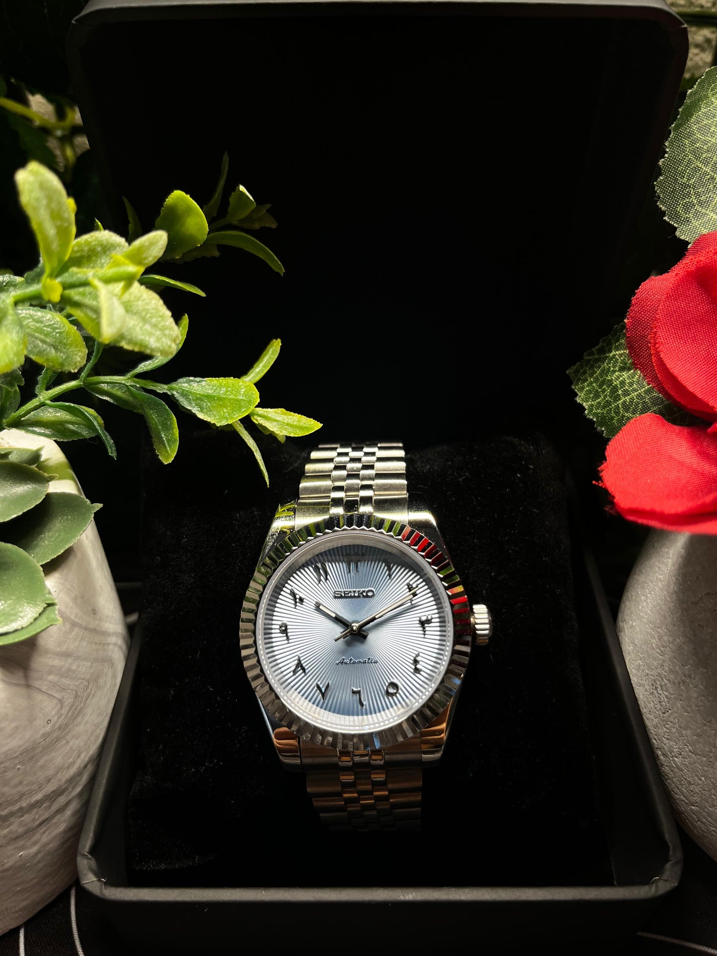 Seiko Mod Datejust Light Blue Arabic
