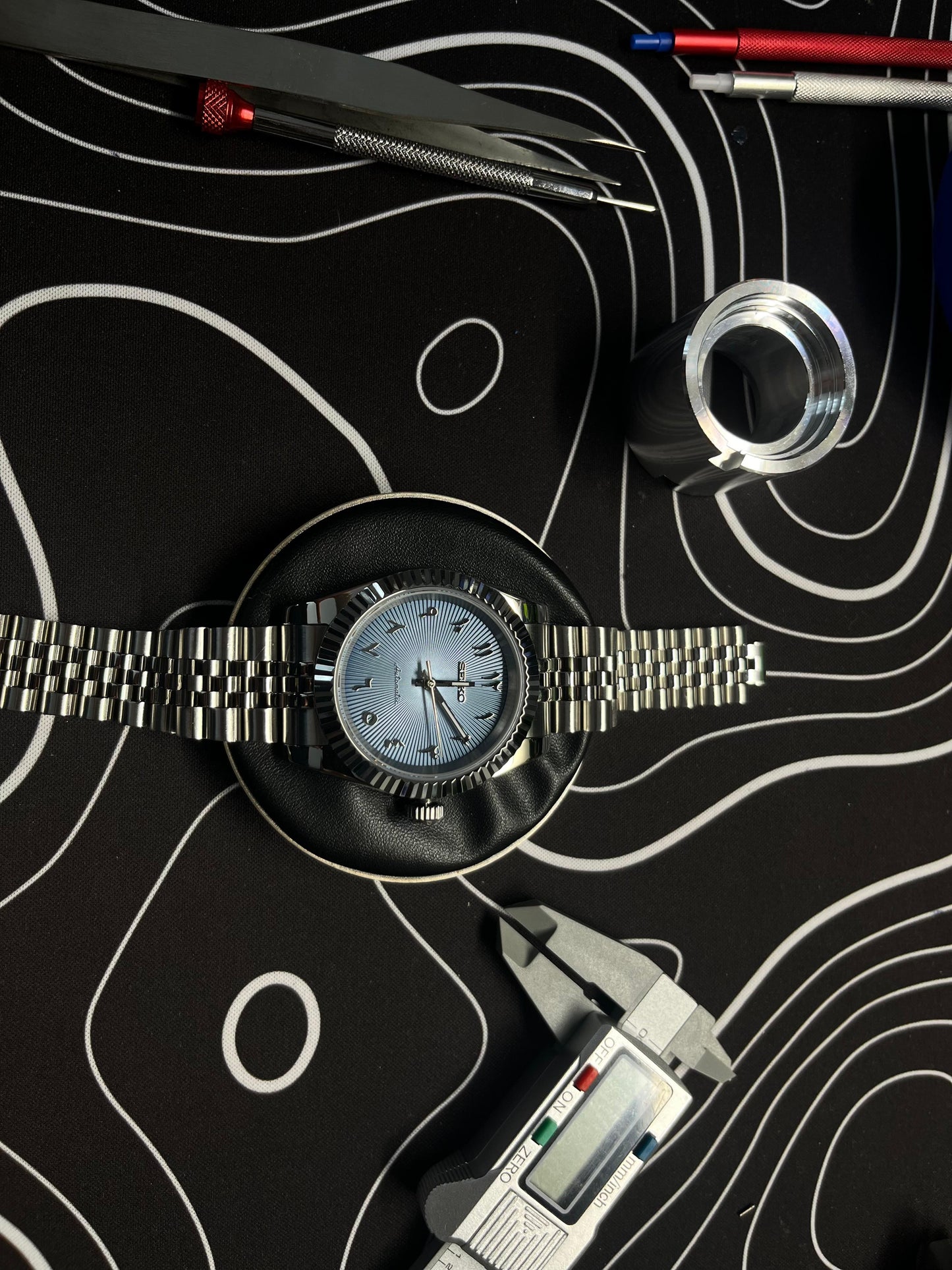 Seiko Mod Datejust Light Blue Arabic