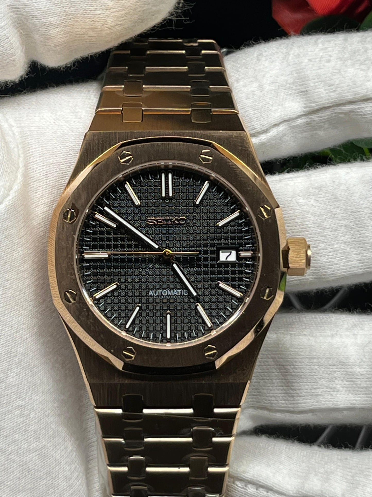 Seiko Mod Royal Oak Rose Gold