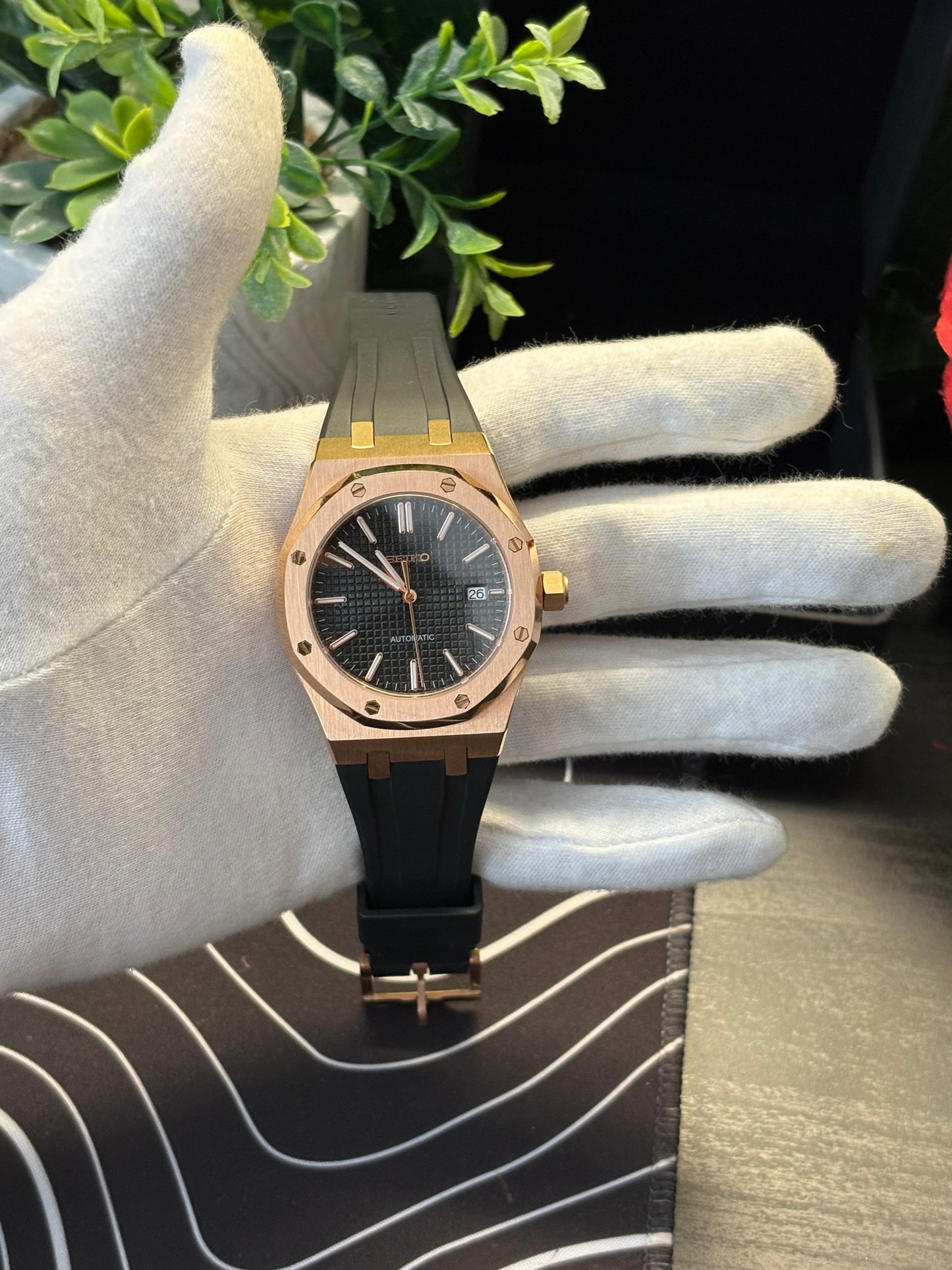 Seiko Mod Royal Oak Rose Gold