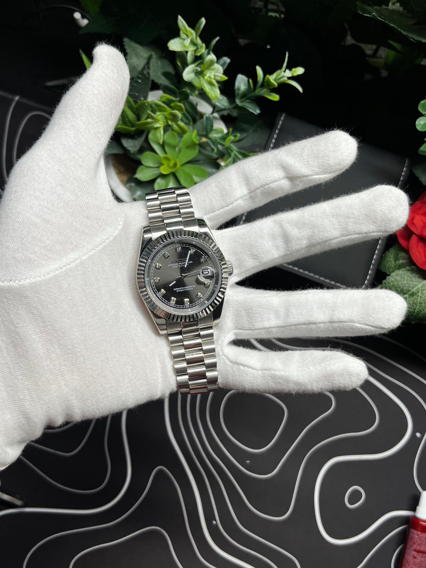 Seiko Mod Datejust Gem Black