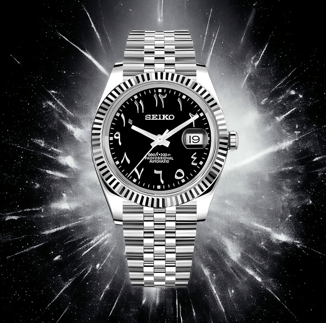Seiko Mod Datejust Noir Arabe