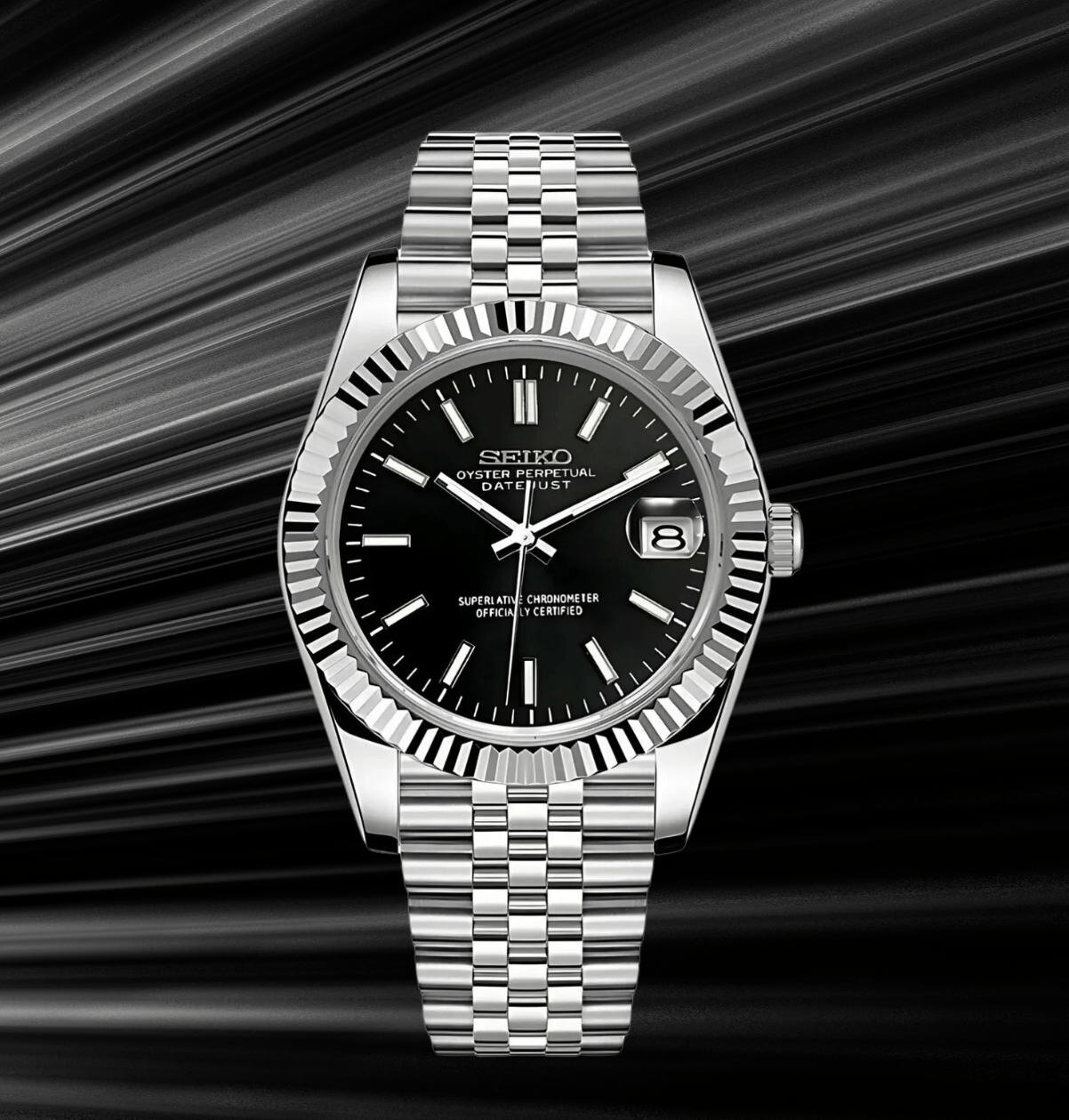 Seiko Mod Datejust Noir Classique