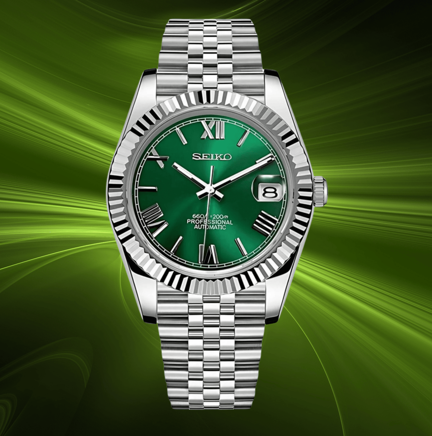 Seiko Mod Datejust Vert Romain
