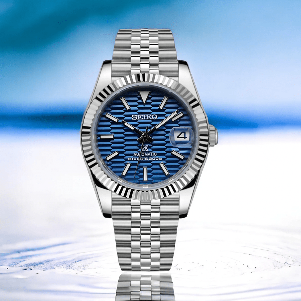 Seiko Mod Datejust Bleu Glace