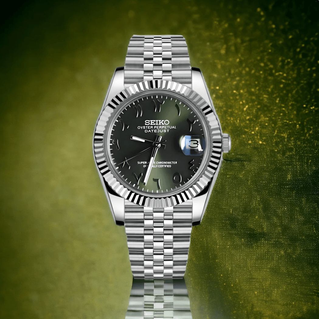 Seiko Mod Datejust Olive Arabe