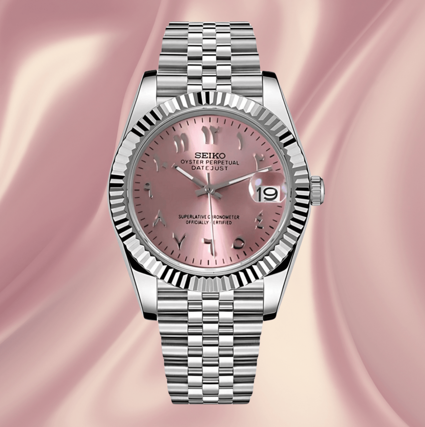 Seiko Mod Datejust Rose Arabe