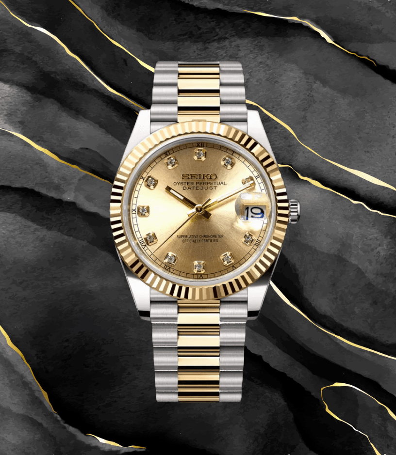 Seiko Mod Datejust Bicolore Gem Gold