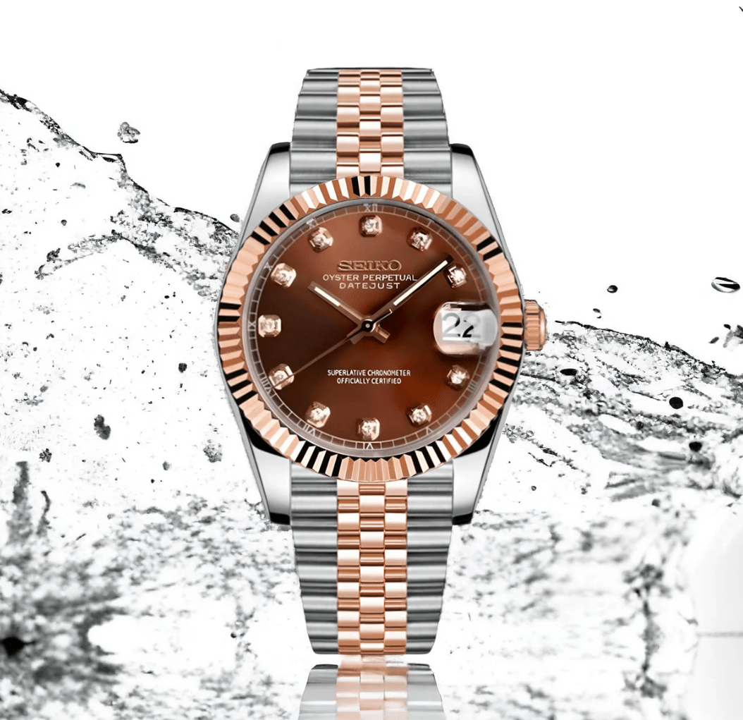 Seiko Mod Datejust Bicolore Cristal Champagne