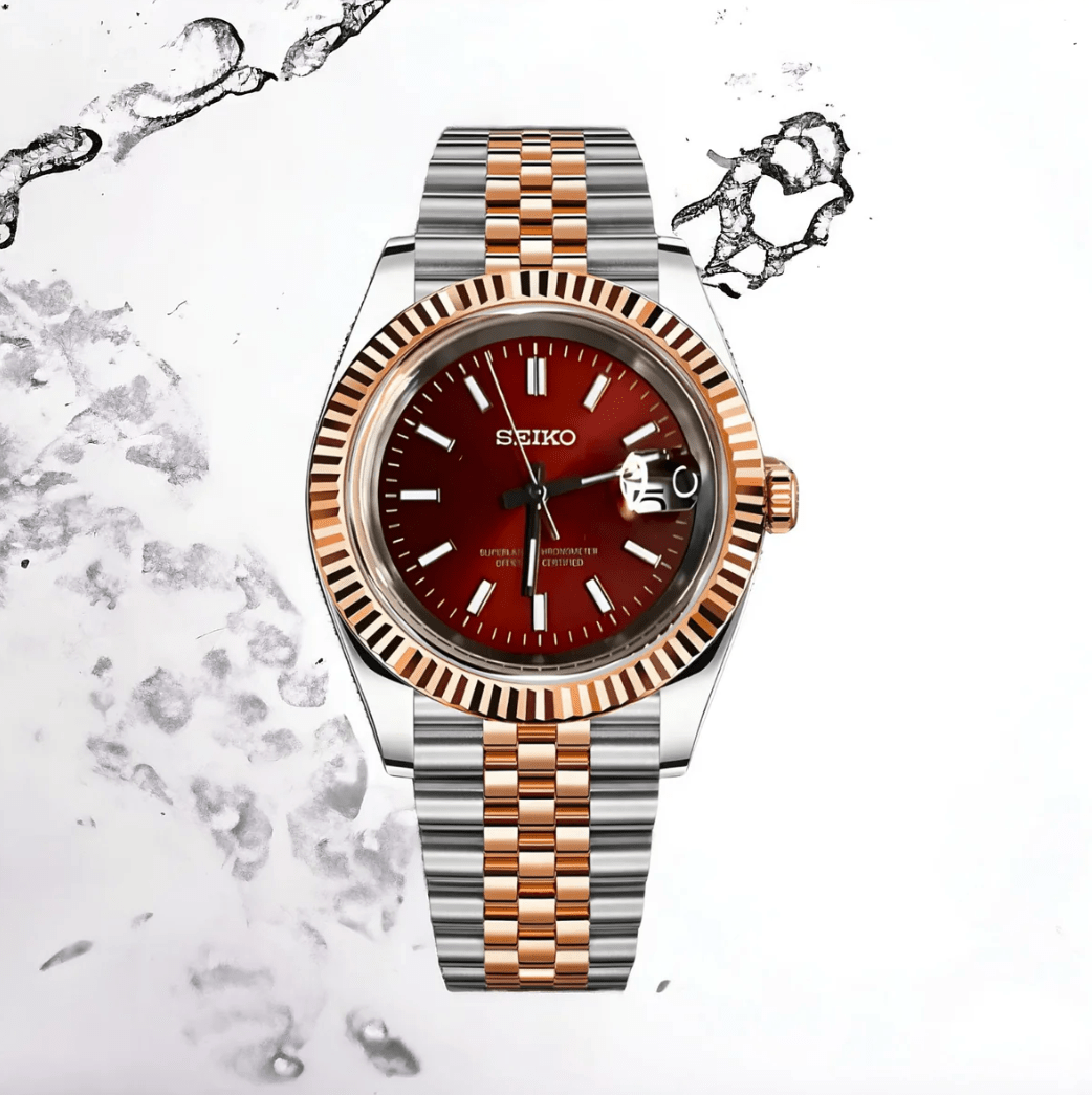 Seiko Mod Datejust Bicolore Rouge
