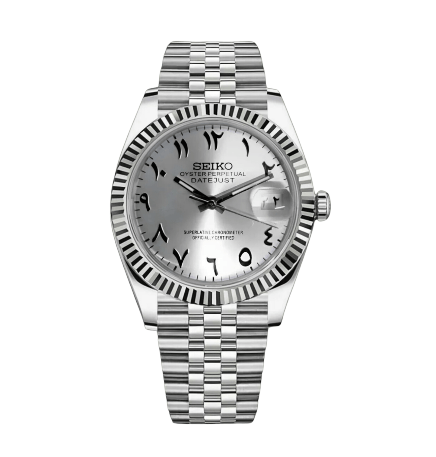 Seiko Mod Datejust Blanc Arabe