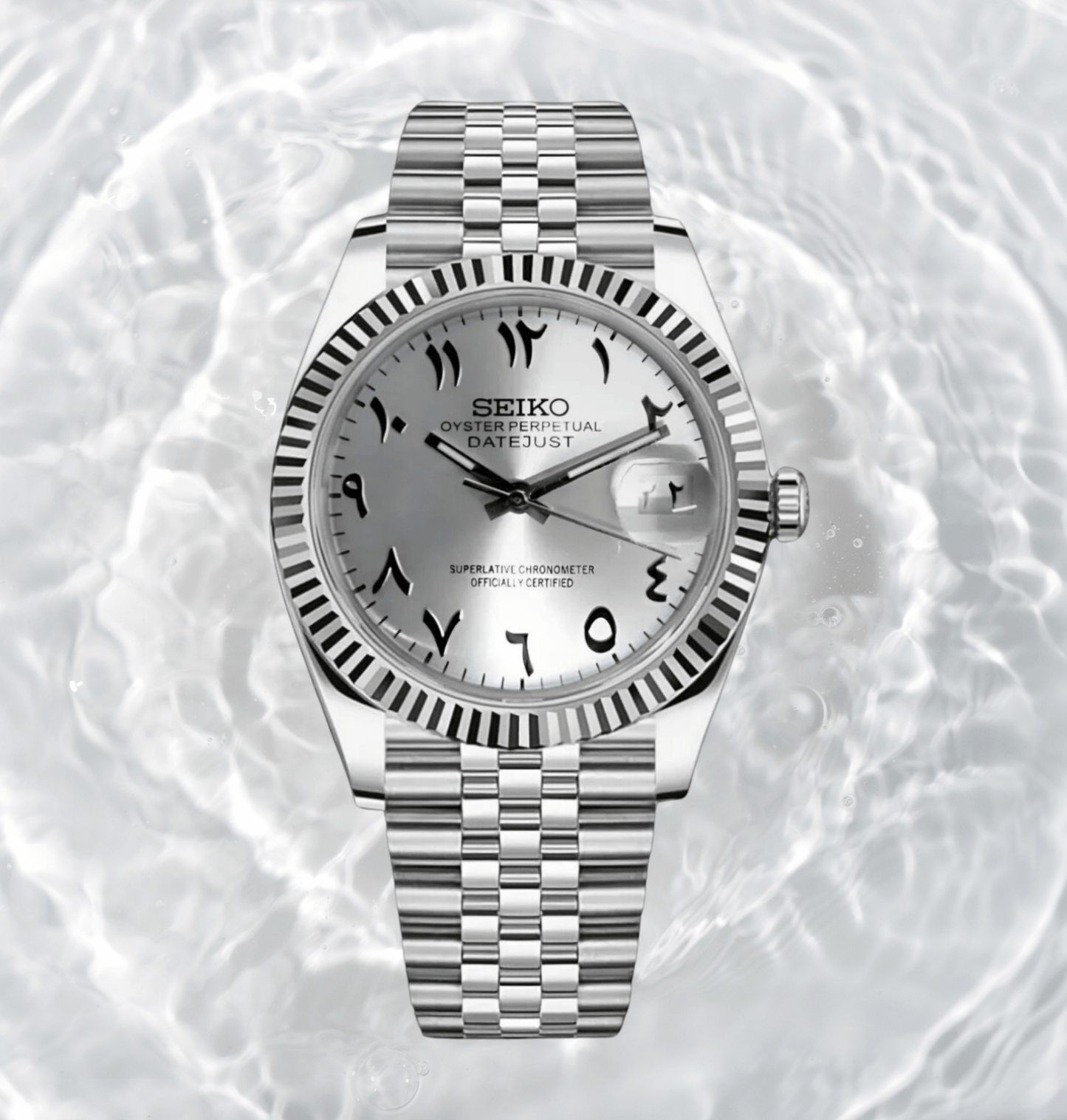 Seiko Mod Datejust Blanc Arabe