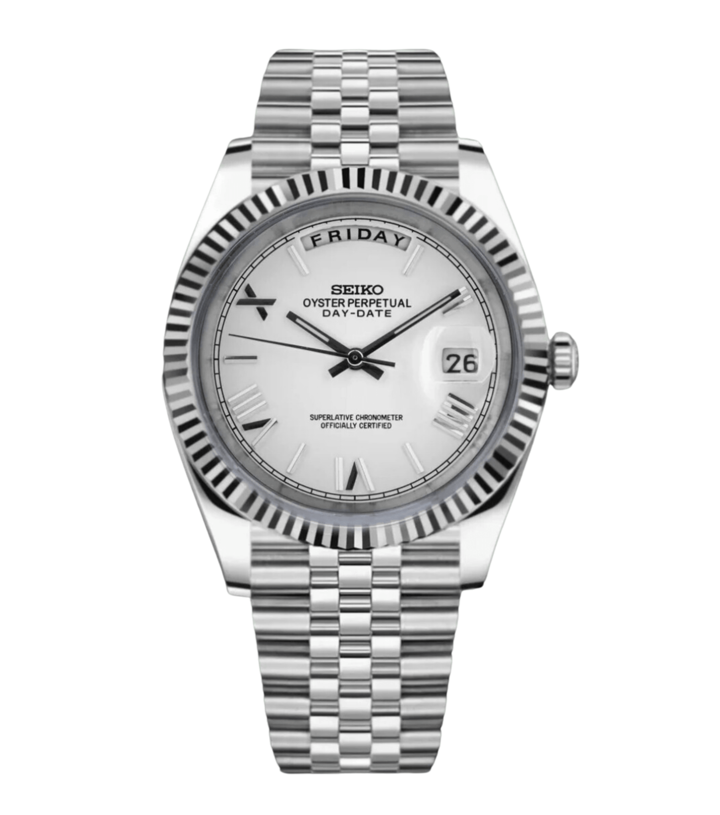Seiko Mod Day-Date Blanc Romain