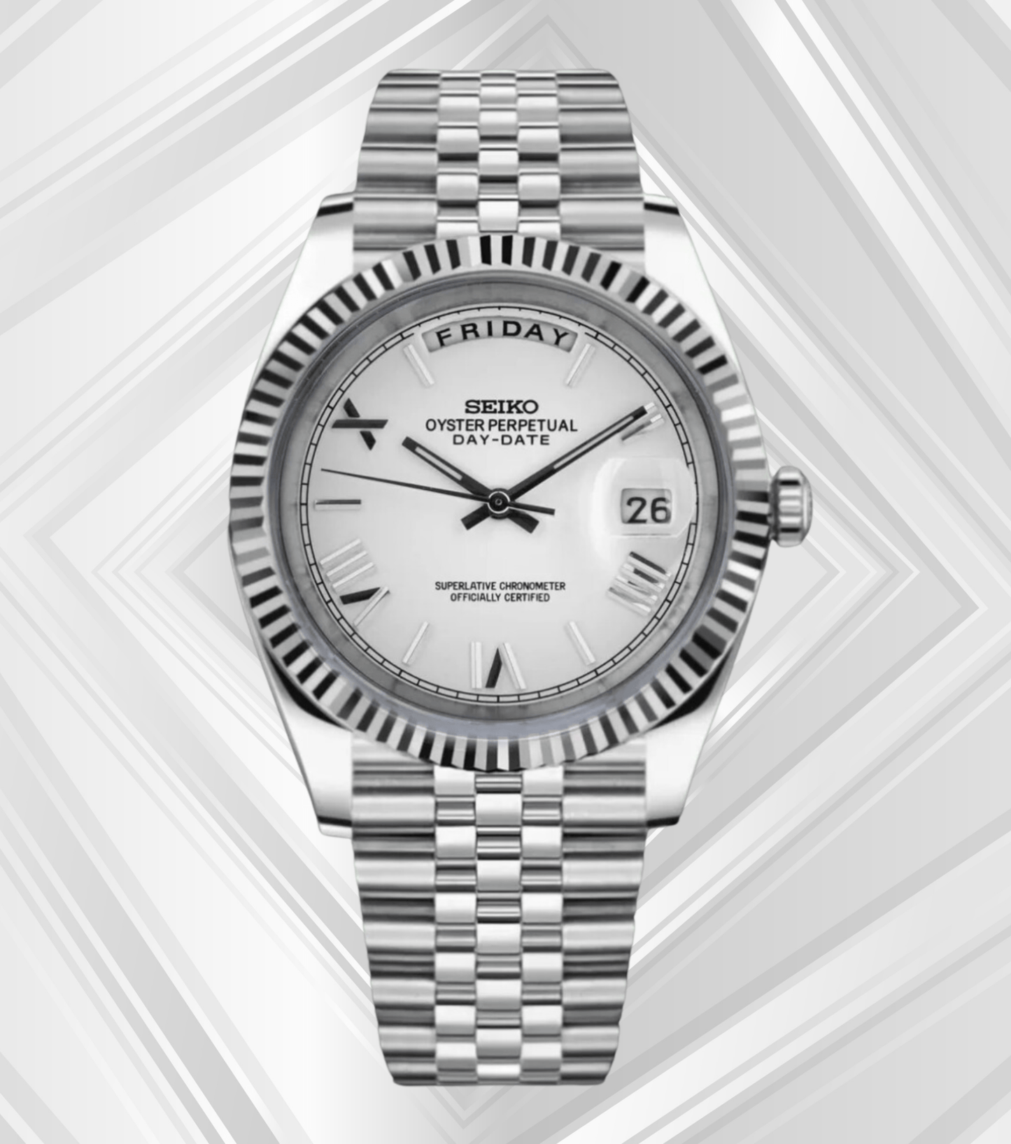Seiko Mod Day-Date Blanc Romain