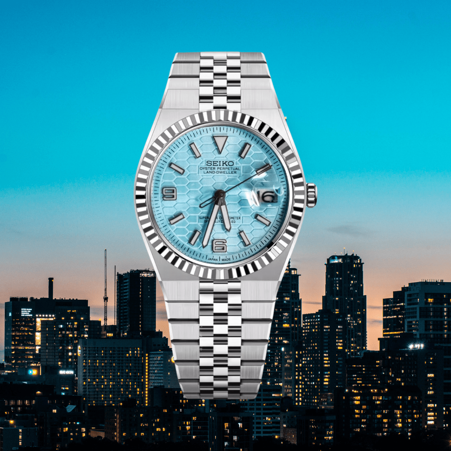 Seiko Mod Land-Dweller Tiffany Blue watch