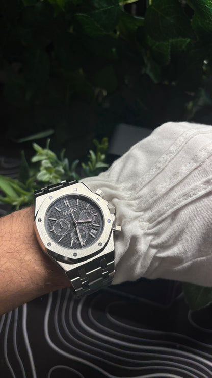 Seiko Mod Royal Oak Chronograph Black