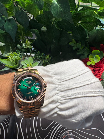 Seiko Mod Day Date RoseGold Dark Green
