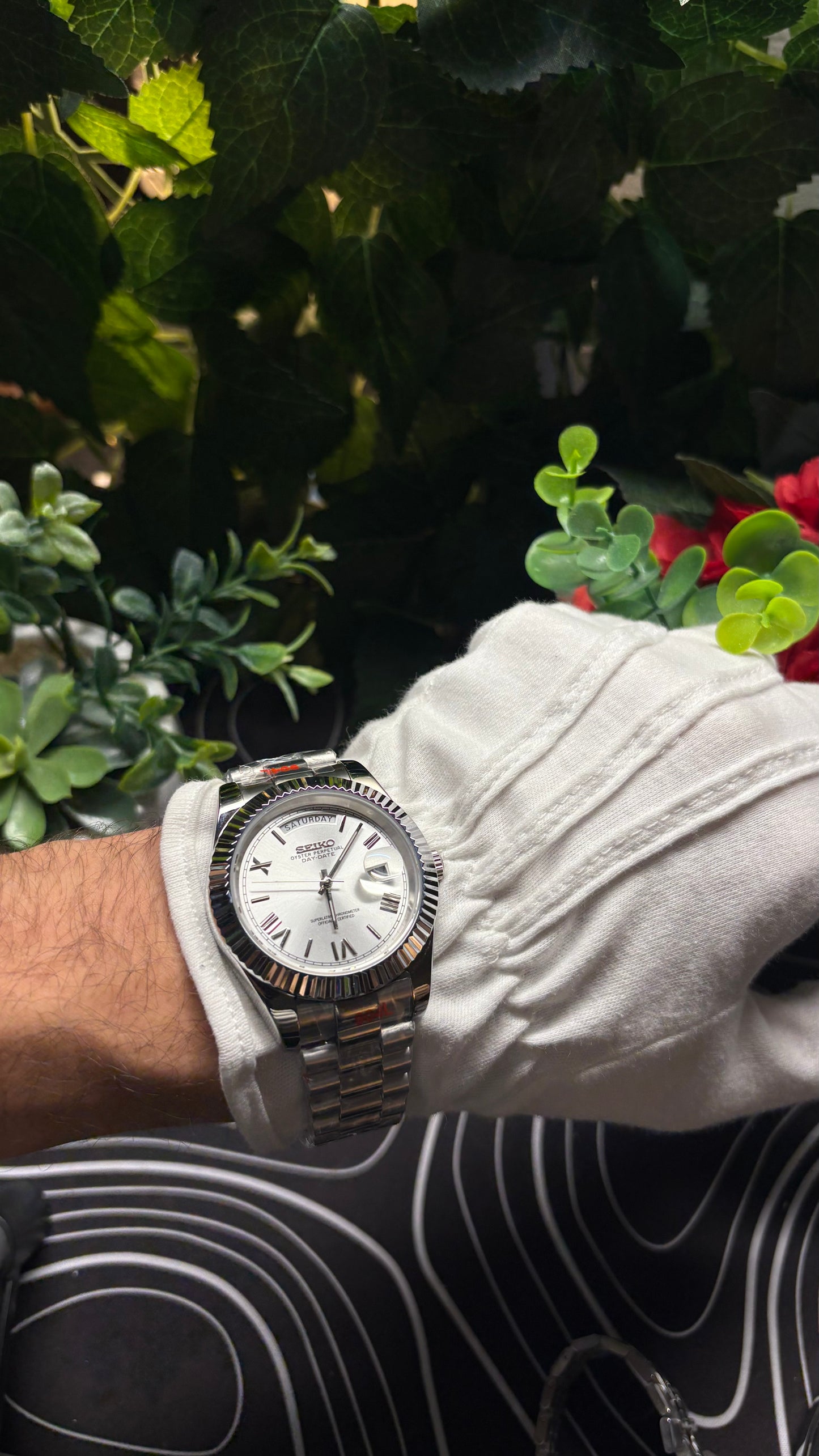 Seiko Mod Day-Date White Roman