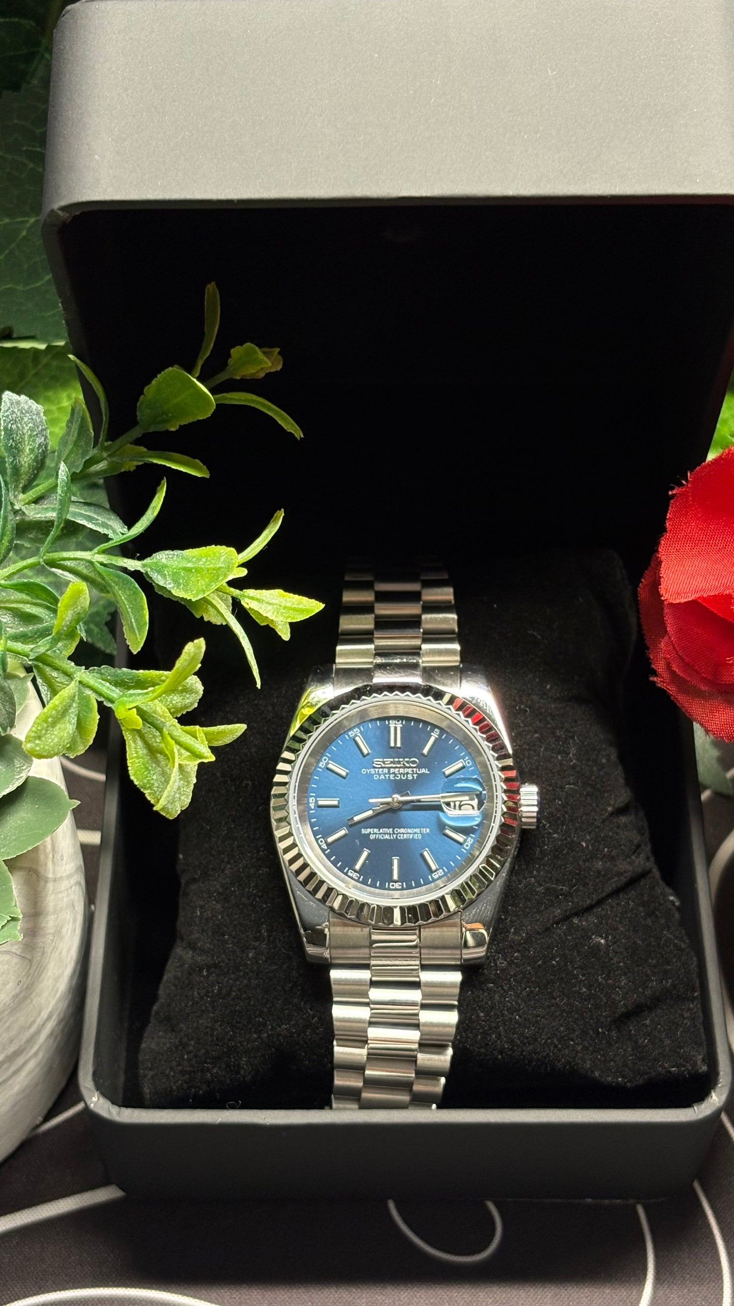 Seiko Mod Datejust Dark blue SunBurst
