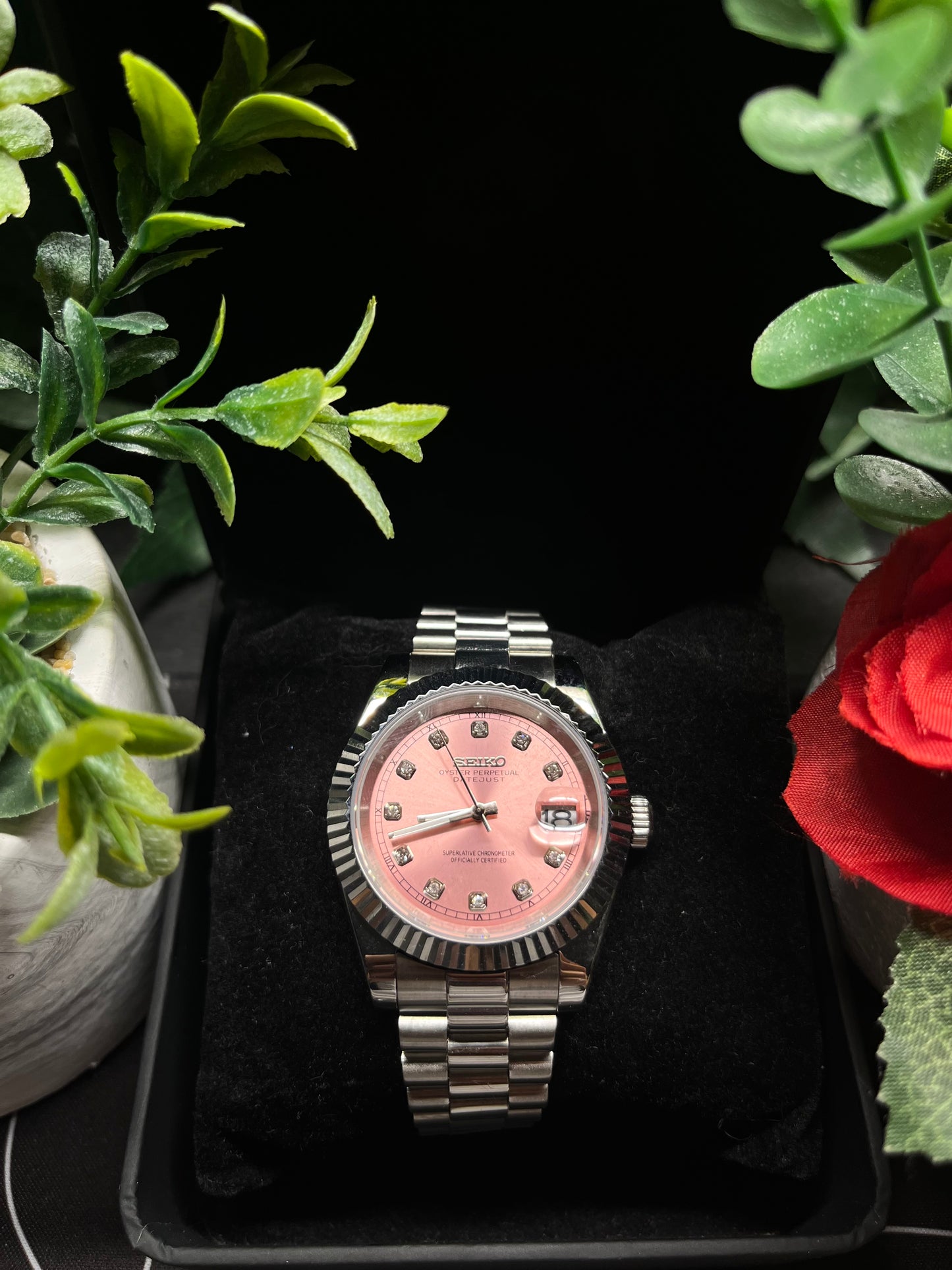 Seiko Mod Pink diamonds