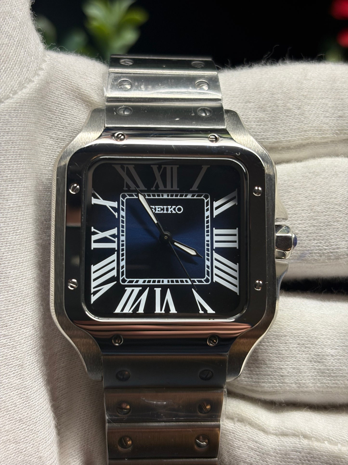 Seiko Mod Santos Dark Blue