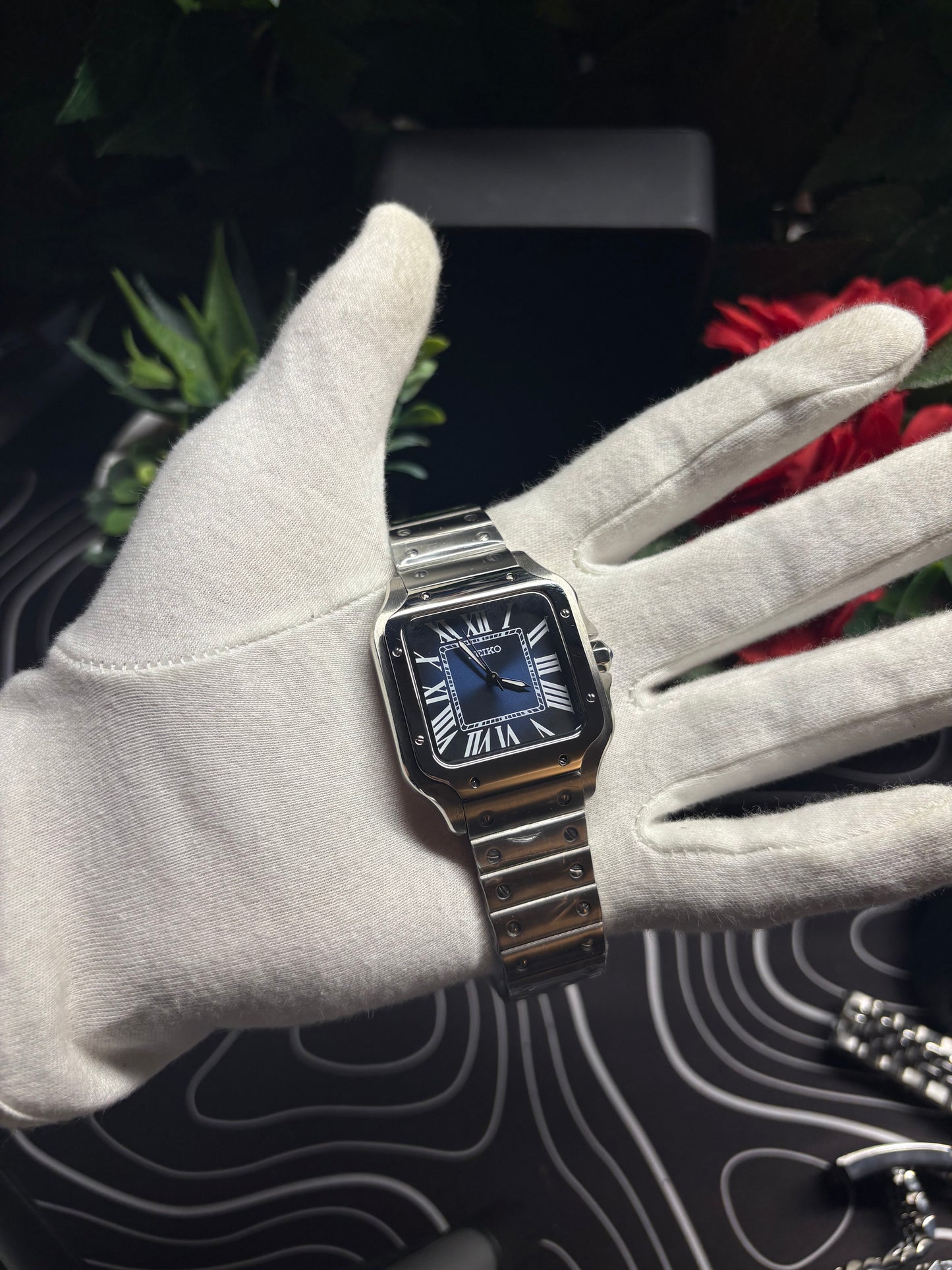 Seiko Mod Santos Dark Blue