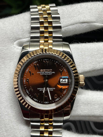 Seiko Mod Two tone Chocolate Arabic dial