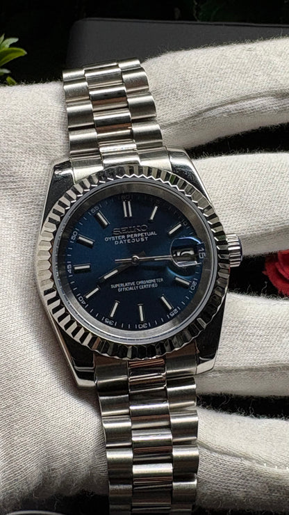 Seiko Mod Datejust Dark blue SunBurst