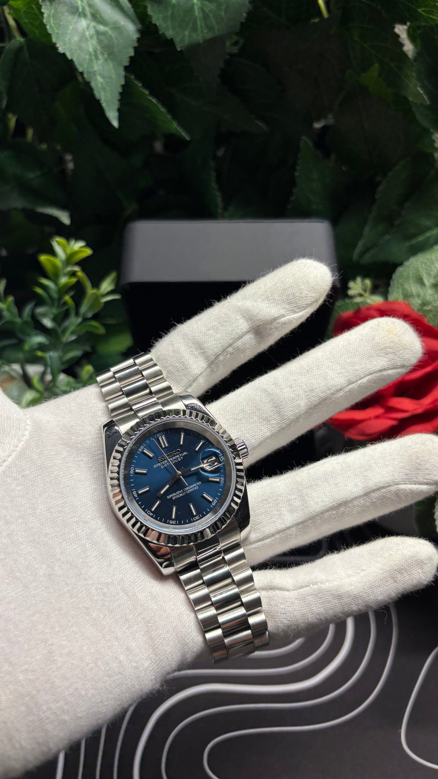 Seiko Mod Datejust Dark blue SunBurst