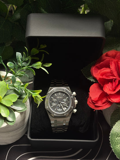 Seiko Mod Royal Oak Chronograph Black