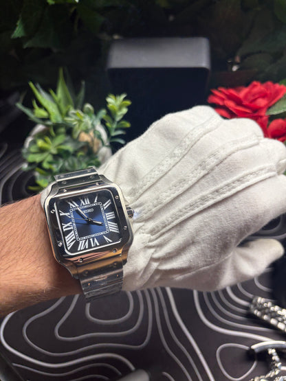 Seiko Mod Santos Dark Blue