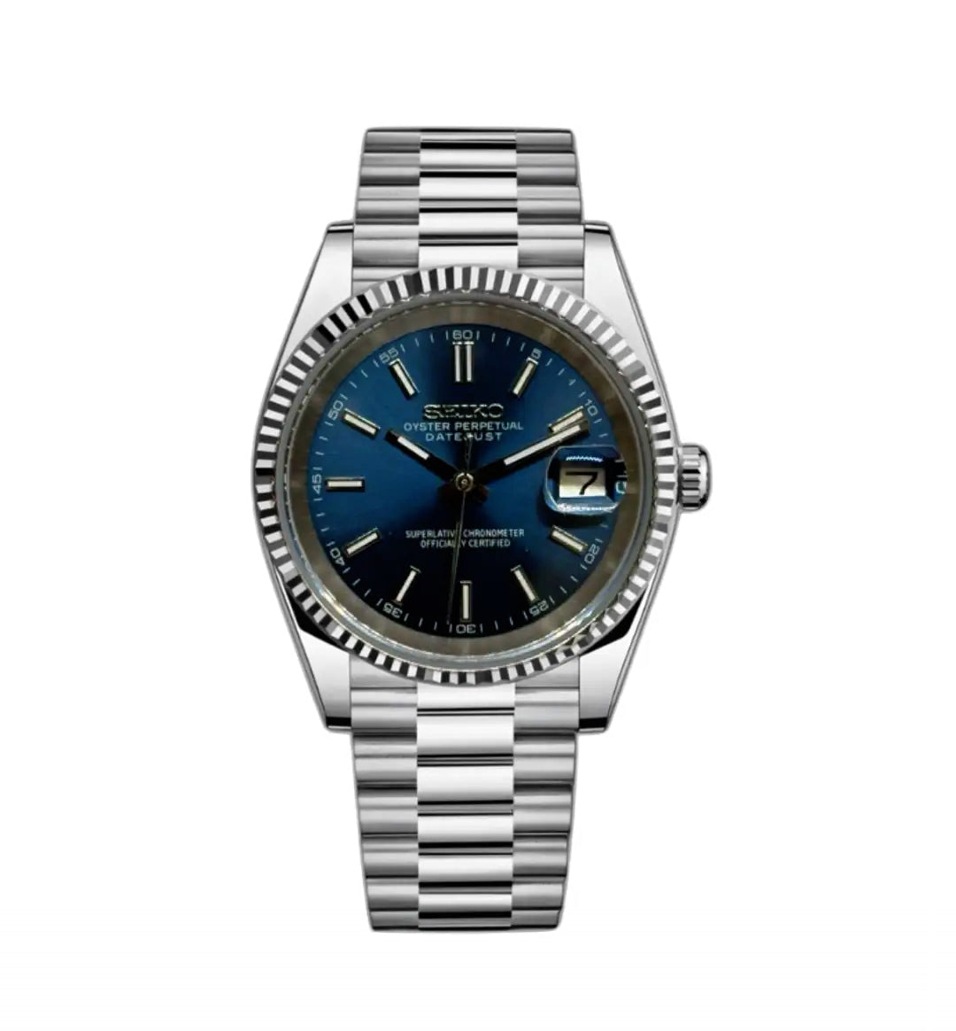 Seiko Mod Datejust Dark blue SunBurst