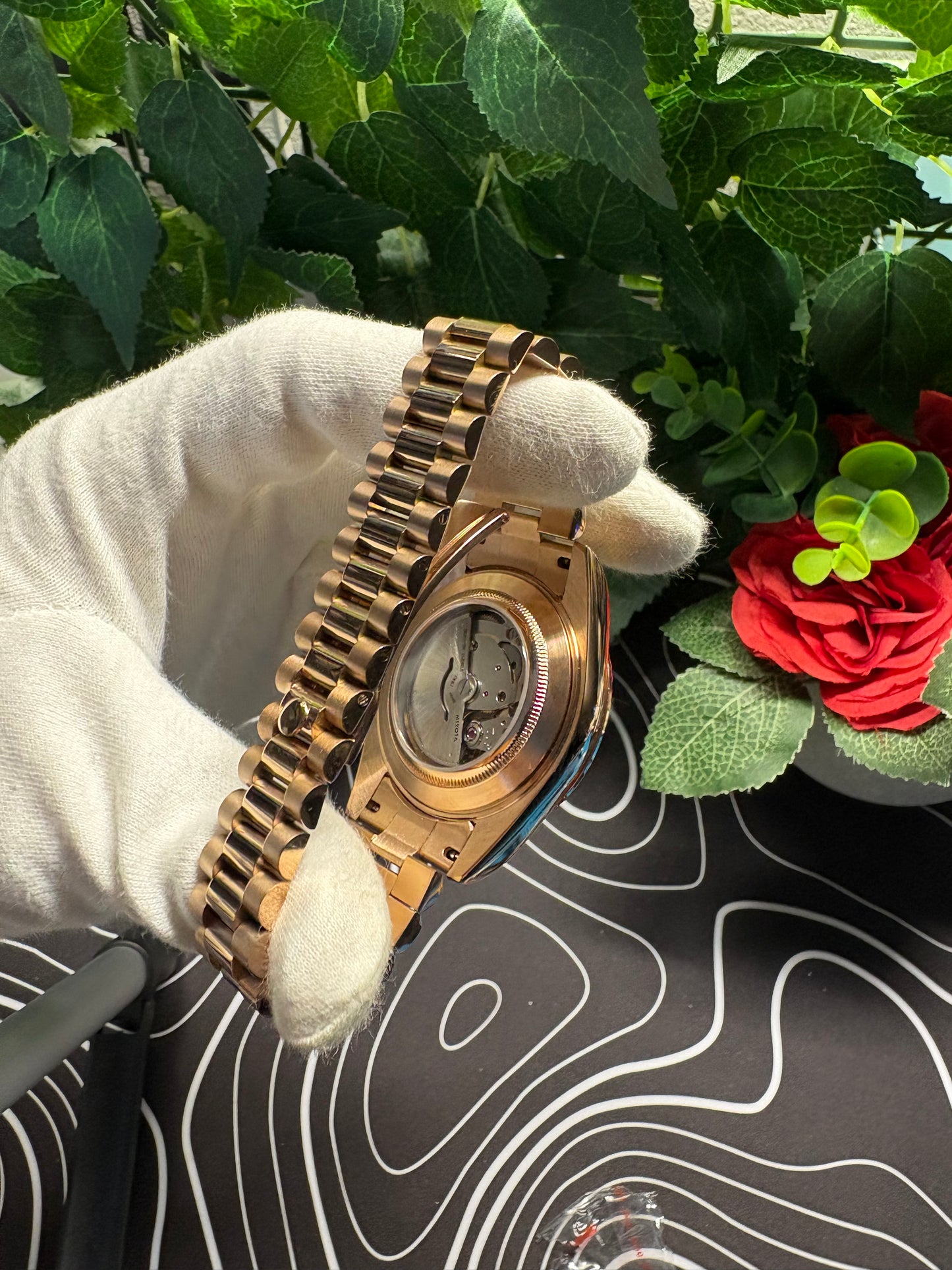 Seiko Mod Day Date RoseGold Dark Green