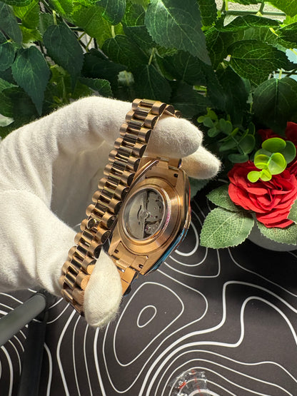 Seiko Mod Day Date RoseGold Dark Green