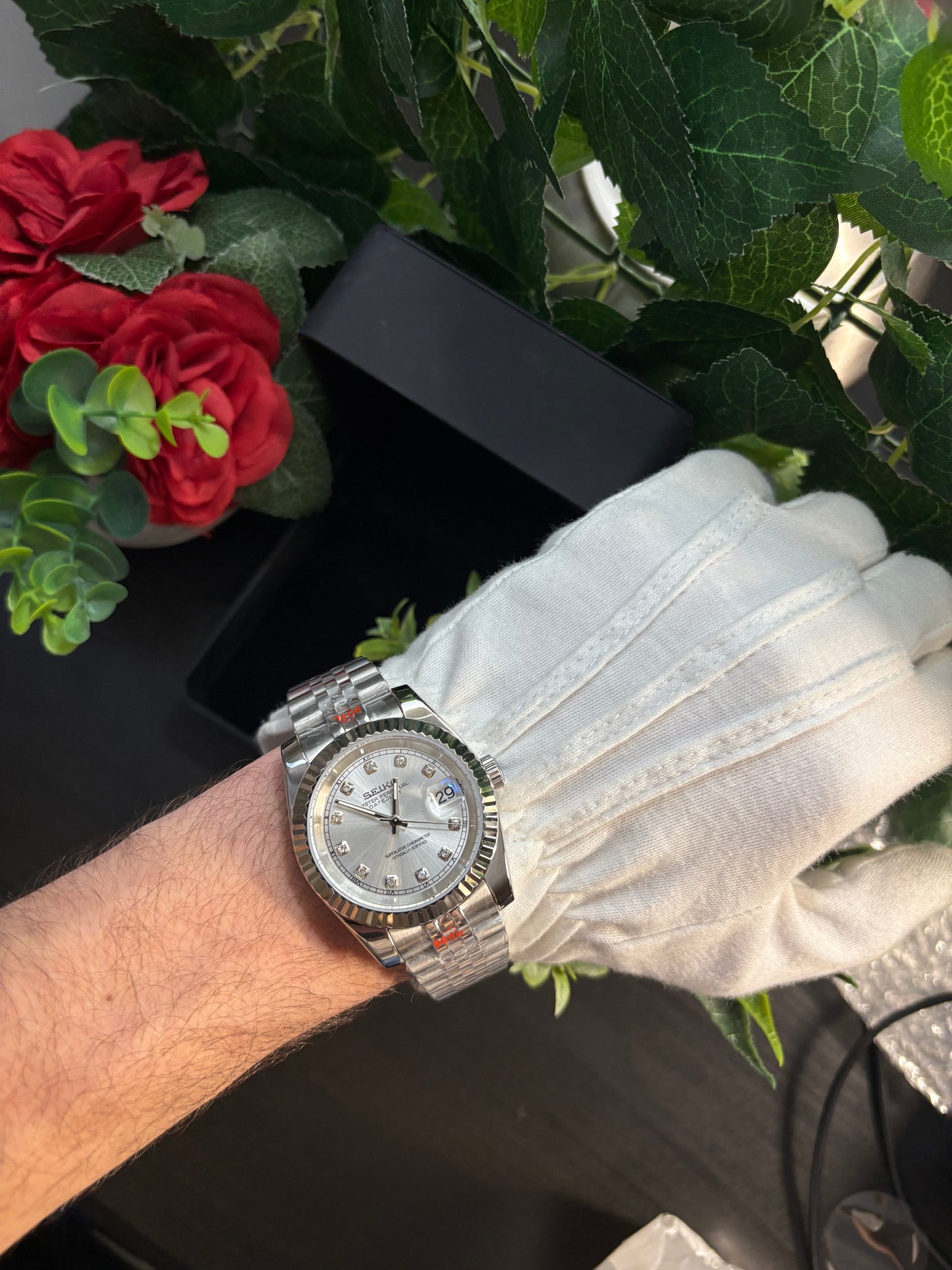 Seiko Mod Datejust Gem Argent