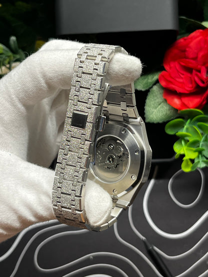 Seiko Mod Frosted Royal Oak Light Blue Arabic dial