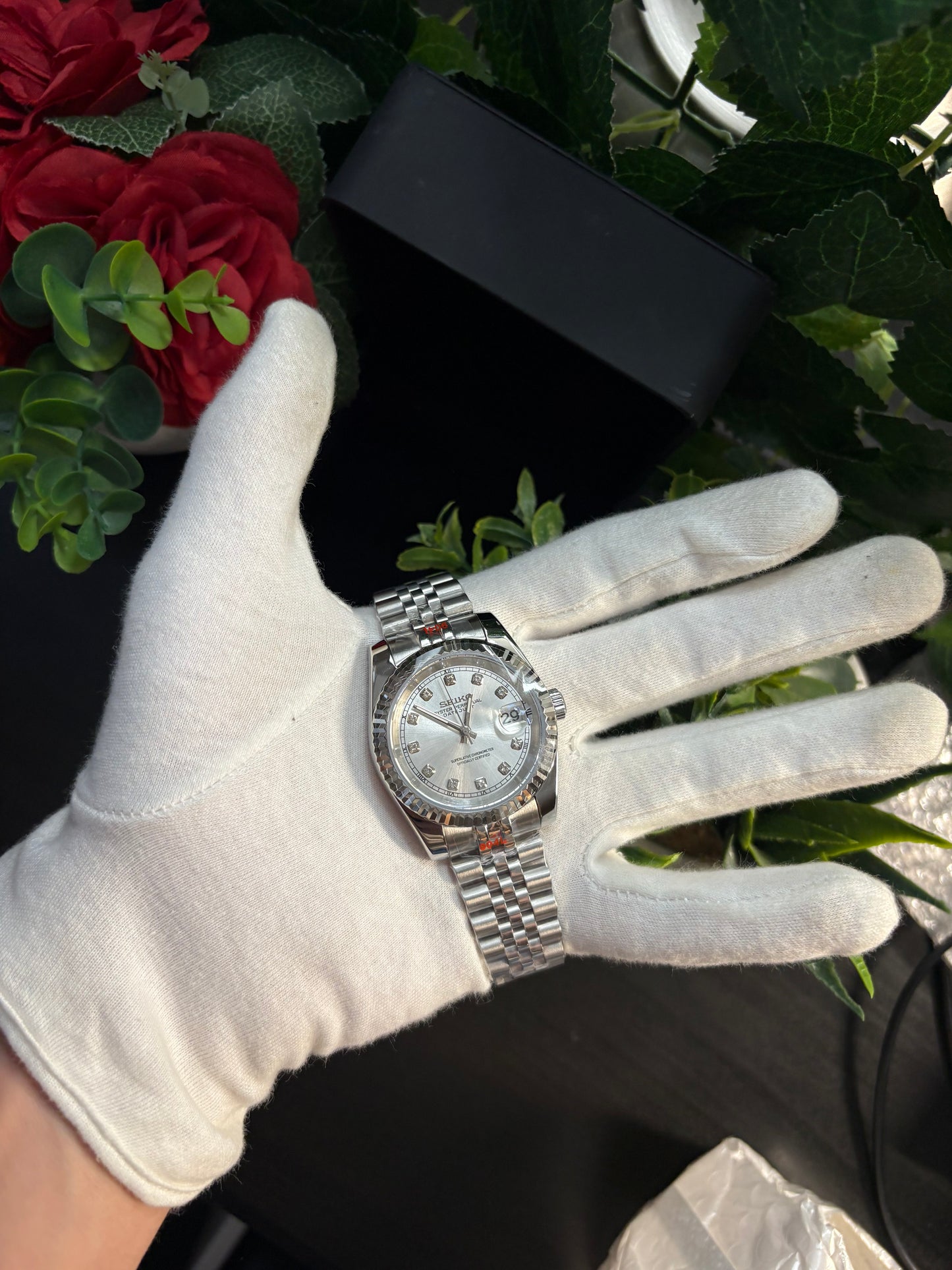 Seiko Mod Datejust Gem Argent