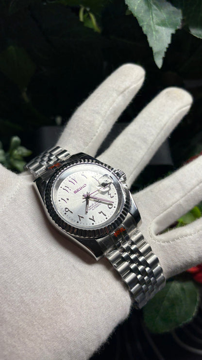 Seiko Mod SeikoJust White Arabic