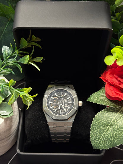 Seiko Mod Royal Oak Skeleton Silver