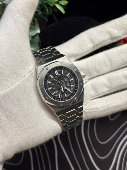 Seiko Mod Royal Oak Skeleton Silver
