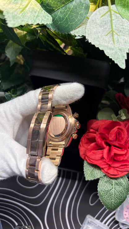 Seiko Mod Daytona Rose Gold - Black