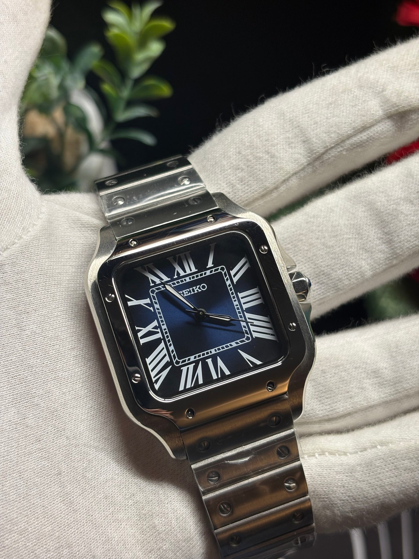 Seiko Mod Santos Dark Blue